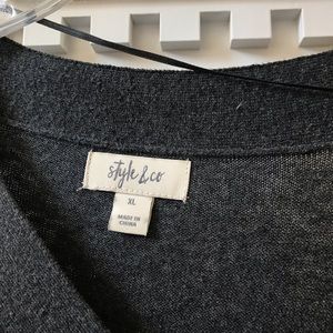 Steel grey v neck sweater